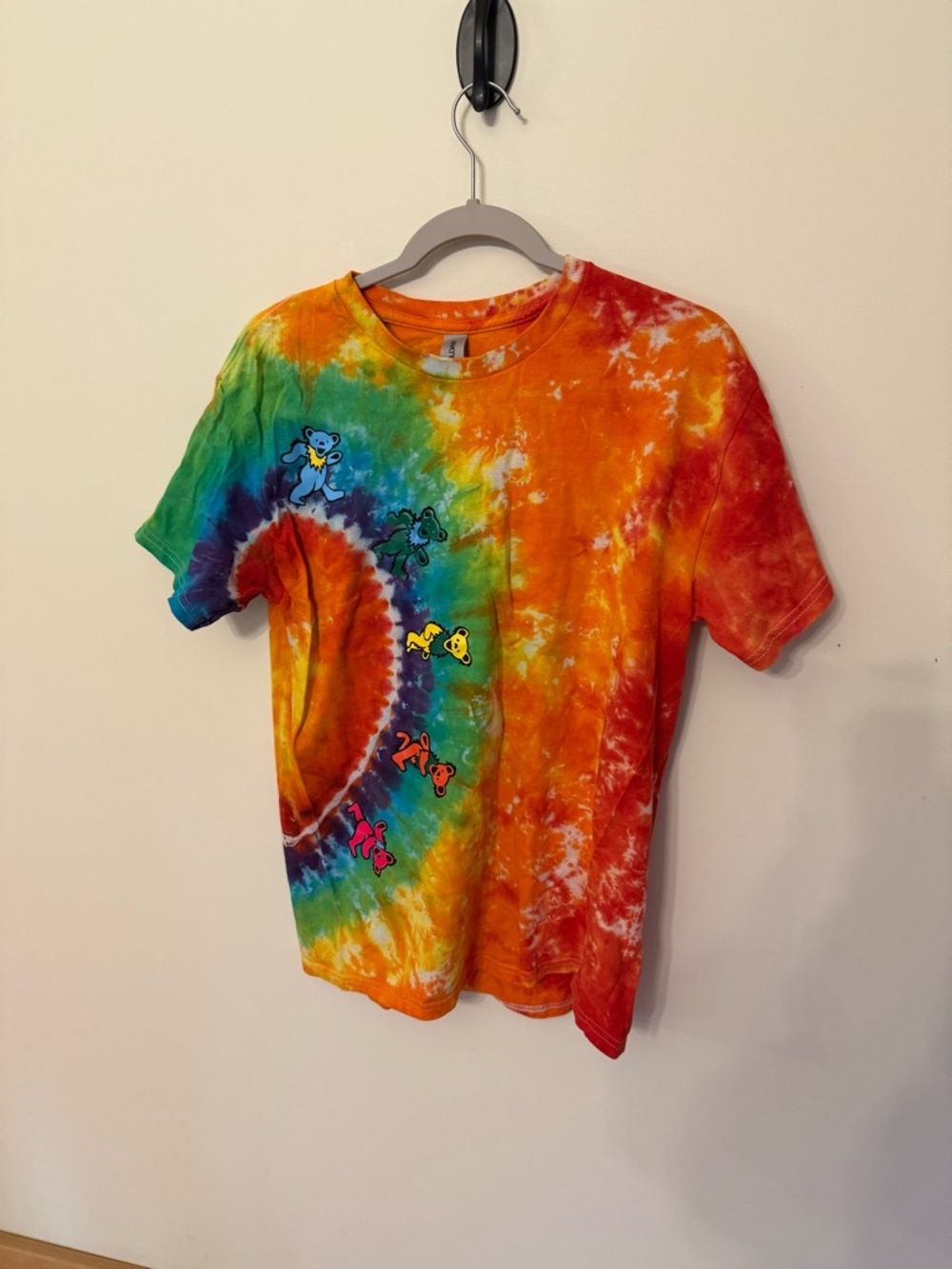 Gildan Tie-Dye Spiral Tee with Grateful Dead Bears